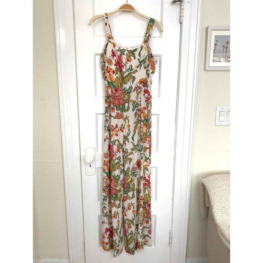 Zara Woman Floral Jumpsuit Wide Leg Romantic Strappy Romper / Size M - Picture 9 of 14